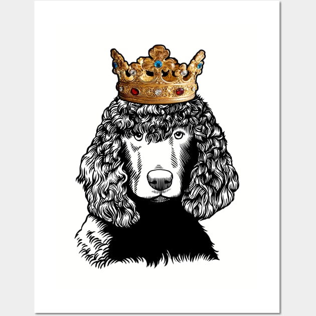 Irish Water Spaniel Dog King Queen Wearing Crown Wall Art by millersye